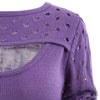 Holes Keyhole Cut Front Sweater