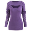 Holes Keyhole Cut Front Sweater