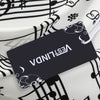 Vintage Boat Neck Sleeveless Belted A-line Women Note Print Dress