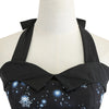 Halter Neck Backless Santa Claus Christmas Print A-line Zipper Women Dress
