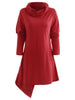 Cowl Neck Asymmetrical Pullover T Shirt