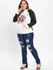 Plus Size Christmas Raglan Sleeve Hoodie