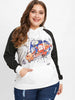 Plus Size Christmas Raglan Sleeve Hoodie