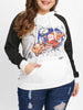 Plus Size Christmas Raglan Sleeve Hoodie