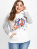 Plus Size Christmas Raglan Sleeve Hoodie