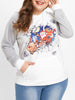 Plus Size Christmas Raglan Sleeve Hoodie