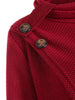 Turtleneck Crossover Front Buttoned Sweater