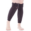 Openwork Wavy Side Faux Lace Knit Wool Warm Leg Sleeve Pile Socks
