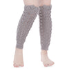 Openwork Wavy Side Faux Lace Knit Wool Warm Leg Sleeve Pile Socks