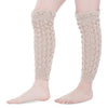 Openwork Wavy Side Faux Lace Knit Wool Warm Leg Sleeve Pile Socks