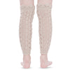 Openwork Wavy Side Faux Lace Knit Wool Warm Leg Sleeve Pile Socks