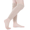 Openwork Wavy Side Faux Lace Knit Wool Warm Leg Sleeve Pile Socks