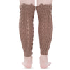 Openwork Wavy Side Faux Lace Knit Wool Warm Leg Sleeve Pile Socks