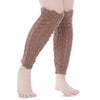 Openwork Wavy Side Faux Lace Knit Wool Warm Leg Sleeve Pile Socks