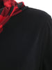 Long Sleeve Heap Collar Tartan Panel T-shirt