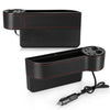 AutoLover C15 Car Seat Gap Storage Box with Voltage Display / 2 Cigar Lighters