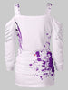 Halloween Cold Shoulder Blood Splatter T-Shirt