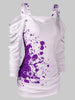 Halloween Cold Shoulder Blood Splatter T-Shirt