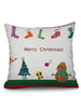 4PCS Christmas Snowman Elk Gift Printed Pillowcases