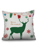 4PCS Christmas Snowman Elk Gift Printed Pillowcases