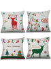4PCS Christmas Snowman Elk Gift Printed Pillowcases