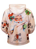 Christmas Muscle Elk Print Casual Hoodie