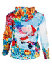 Christmas Santa Print Kangaroo Pocket Hoodie
