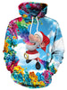 Christmas Santa Print Kangaroo Pocket Hoodie