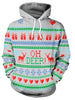 Christmas Theme Deer Printed Pullover Hoodie