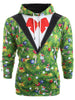 Christmas Tree Blazer Print Drawstring Hoodie