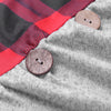 Plaid Trim Cowl Neck Tunic Sweatshirt Dress