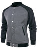 Raglan Sleeve Panel Baseball Jacket