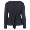 Floral Embroidery Full Sleeve V Neck T-shirt