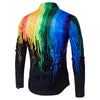 Hidden Button Paint Splatter Shirt