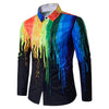 Hidden Button Paint Splatter Shirt