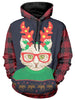 Christmas Cat Print Long Sleeve Hoodie