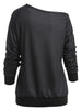 Pumpkin Print Hallowmas One Shoulder Sweatshirt