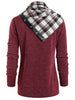 Round Neck Sweatshirt with Tartan Neck Gaiter
