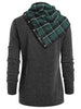 Round Neck Sweatshirt with Tartan Neck Gaiter