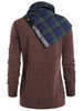 Round Neck Sweatshirt with Tartan Neck Gaiter