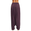 Elastic Waist Loose Solid Color Casual Women Drop-crotch Pants