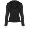 Lace Up Gothic Zipper Hoodie