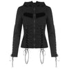 Lace Up Gothic Zipper Hoodie