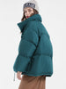 Funnel Collar Drawstring Waist Puffer Coat