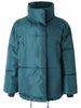 Funnel Collar Drawstring Waist Puffer Coat