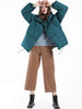 Funnel Collar Drawstring Waist Puffer Coat