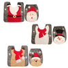 Christmas Toilet Seat Cover Rug Set for Home Hotel Decoration