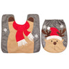 Christmas Toilet Seat Cover Rug Set for Home Hotel Decoration