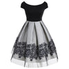Short Sleeve Vintage Dress with Mesh