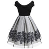 Short Sleeve Vintage Dress with Mesh